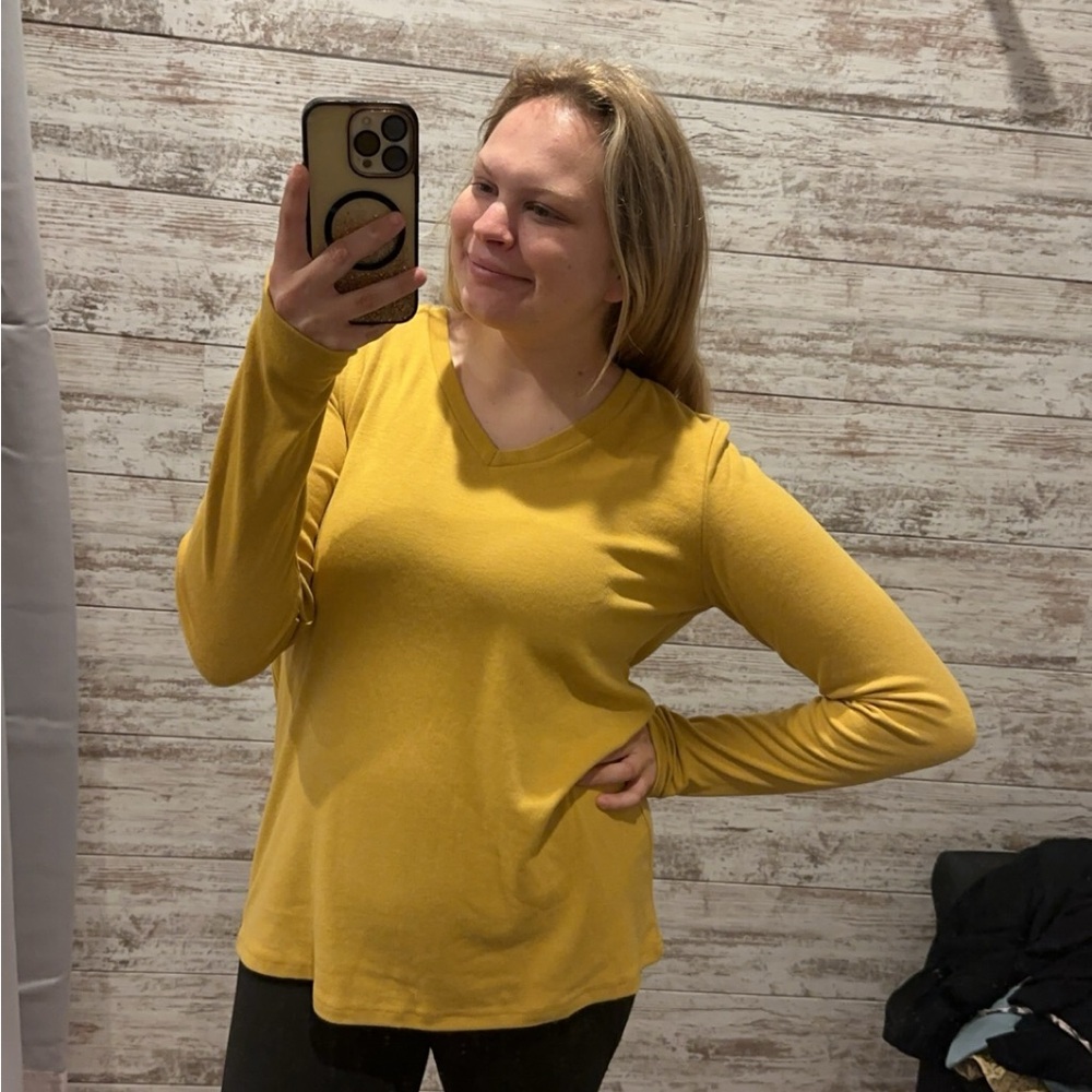 Michelle Mae Golden Yellow Long Sleeve Top